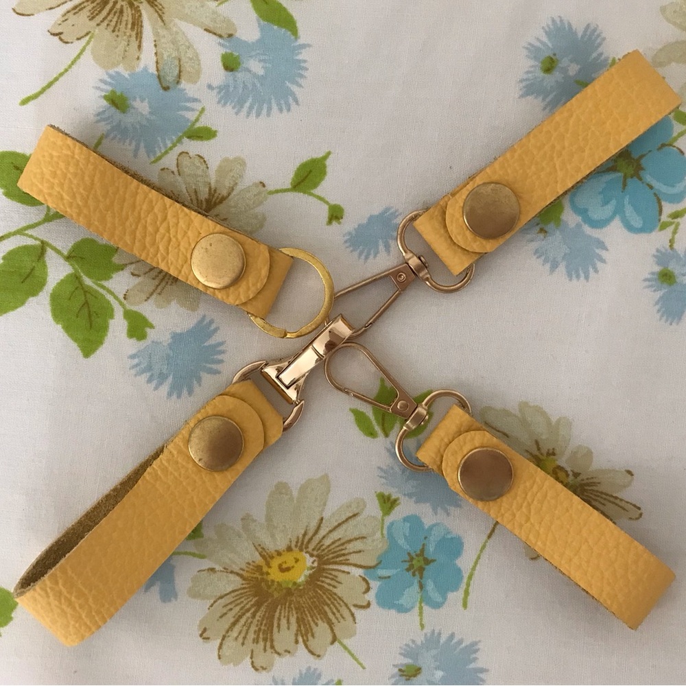 Hand Crafted Yellow and Gold Keychains